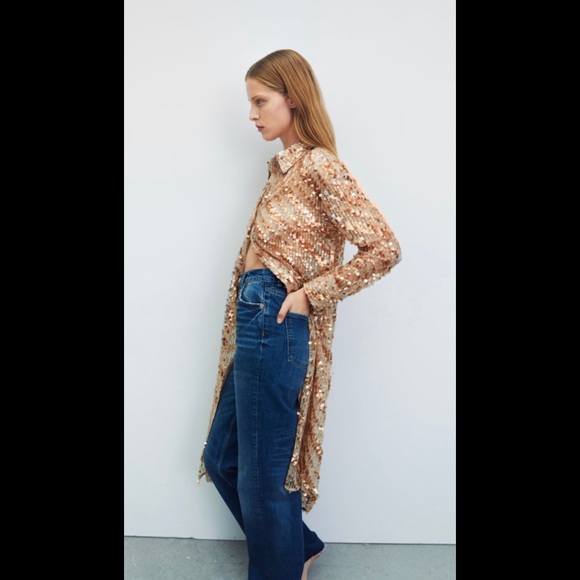 NEW ZARA PREMIUM COLLECTION LONG SEQUENCE TUNIC - Picture 3 of 9